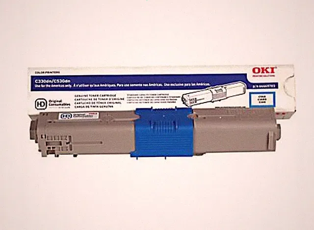 Genuine OKI 44469703 Cyan Toner Cartridge C330 C530 MC361 MC561 C331 C531 +...