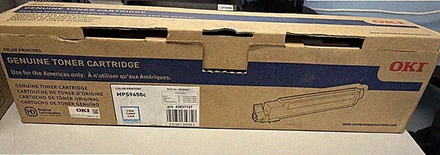 Genuine OKI MPS9650c Cyan Toner 43837127 Yield 16,500 - New Open Box