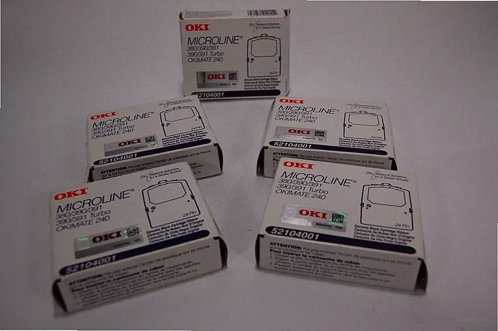 Lot of 5 Genuine Oki Microline (380/390/391) Black Printer Cartridges