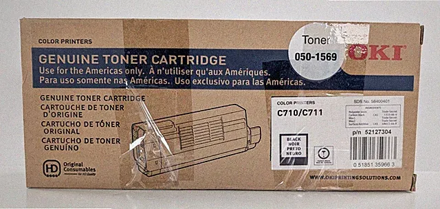 OKI Genuine Toner Cartridge Black C710/C711 for Color Printers PN 52127304