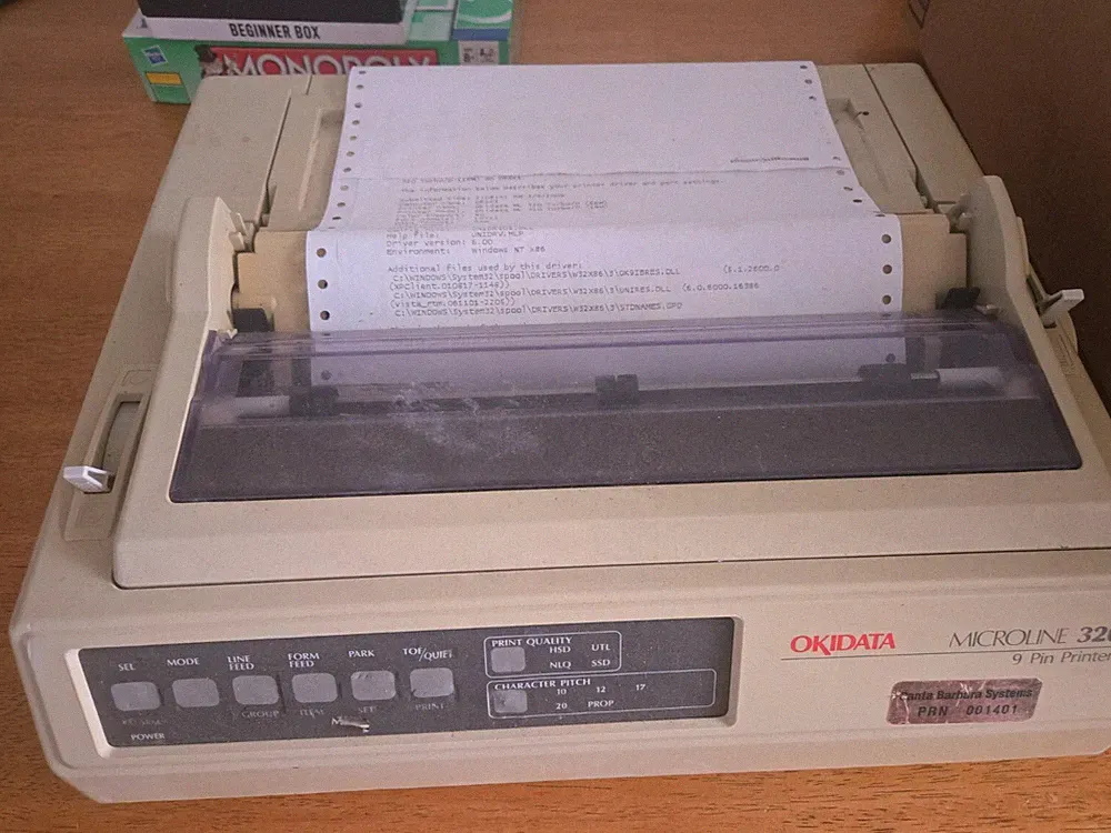 okidata microline 320 9 pin printer