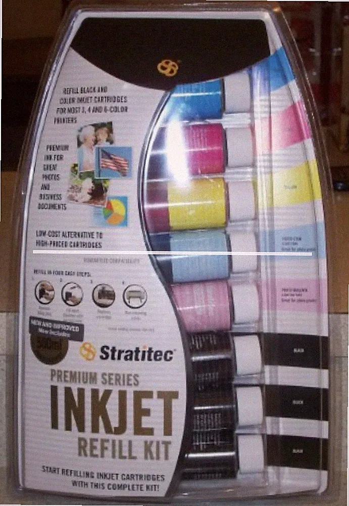 Stratitec Premium Series Inkjet Printer Ink Refill 8 Bottles NEW*FREE SHIP
