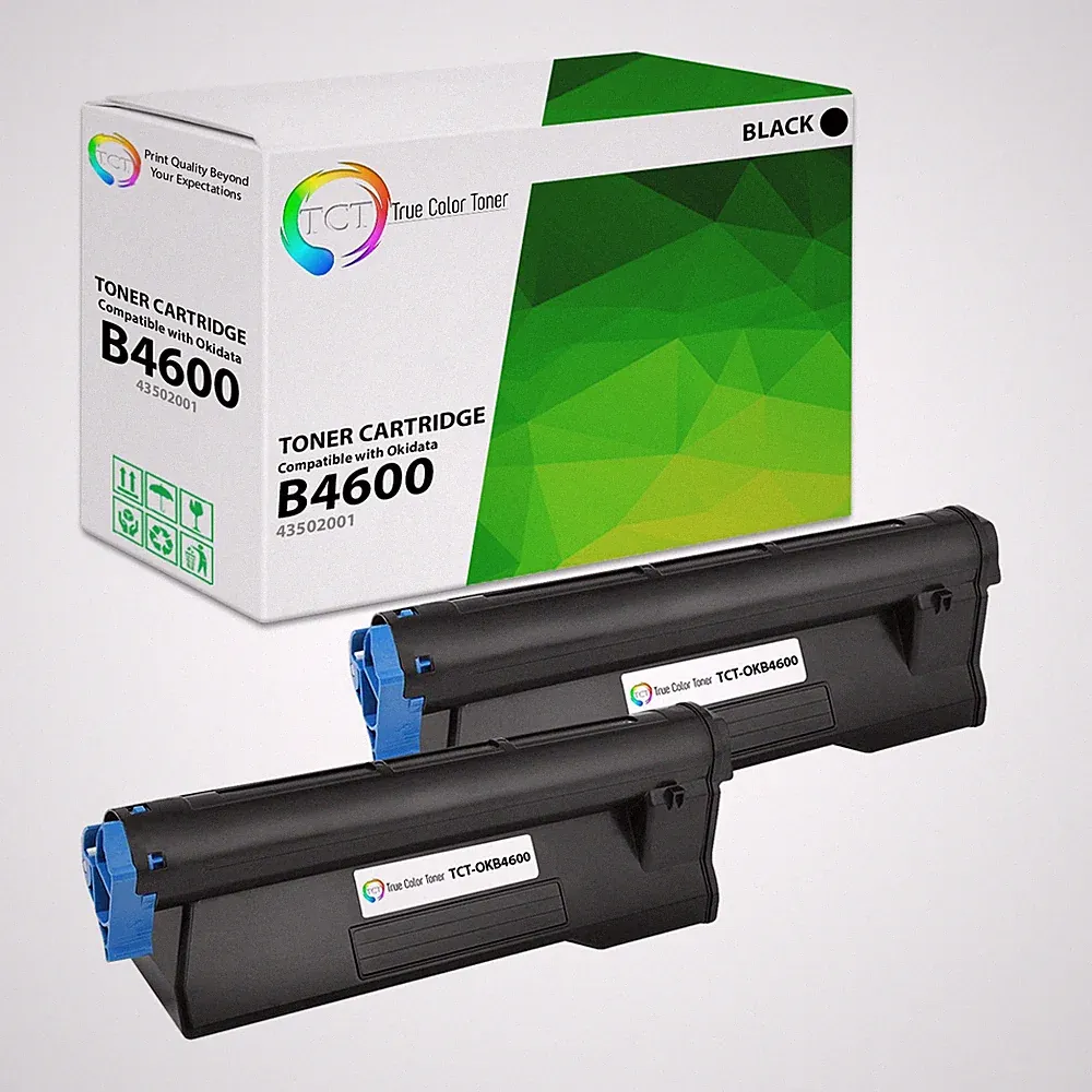 TCT 2PK OKI 43502001 Black Toner Cartridge set For Okidata B4600 B4600N