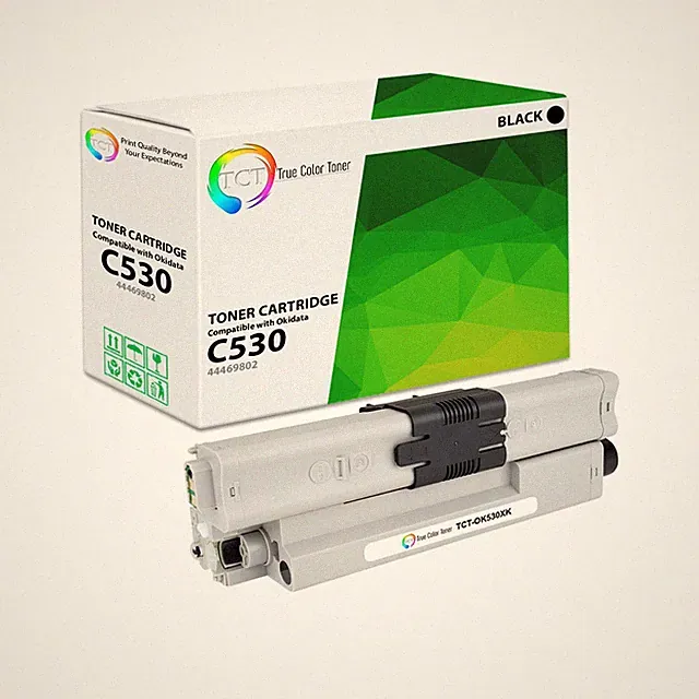 TCT Black Oki 44469802 Black Toner Cartridge For Okidata C530 MC561 MC361